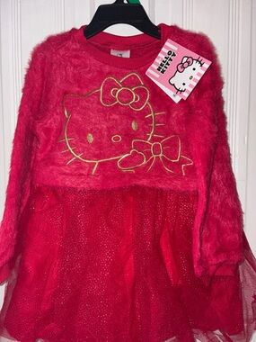 Hello Kitty Hot Pink Fuzzy Tulle Party Dress
